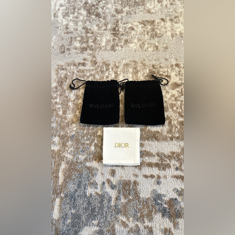 Authentic Bvlgari and Dior jewelry holder pouch